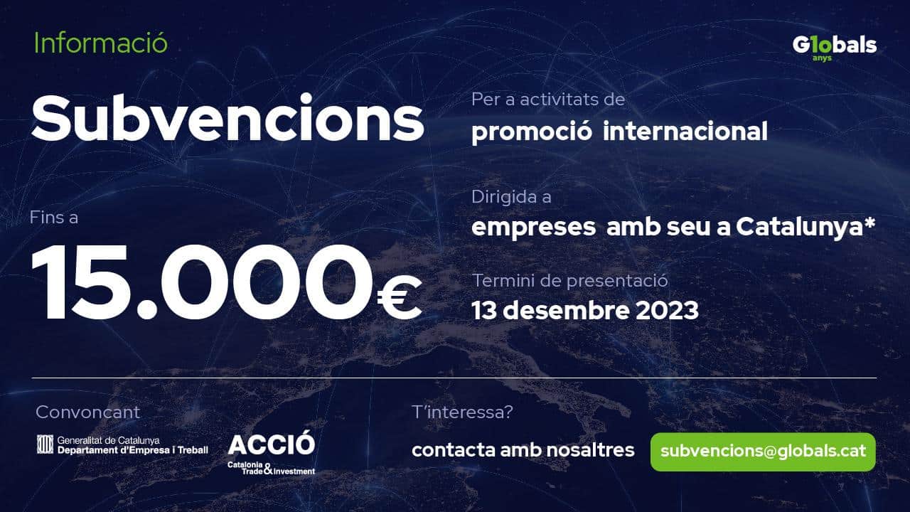 Subvencions per a projectes d’activitats de promoció internacional