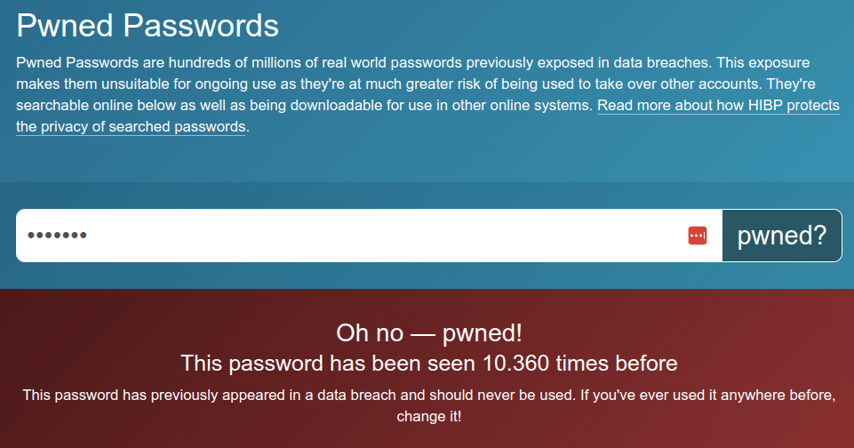 Serveis en línia com Have I Been Pwned